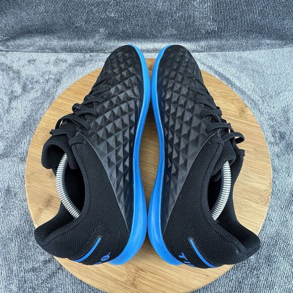 Nike Mens Tiempo LegendX Size 8.5 Shoes Black Blue Hero Soccer Indoor Boots - Picture 5 of 9